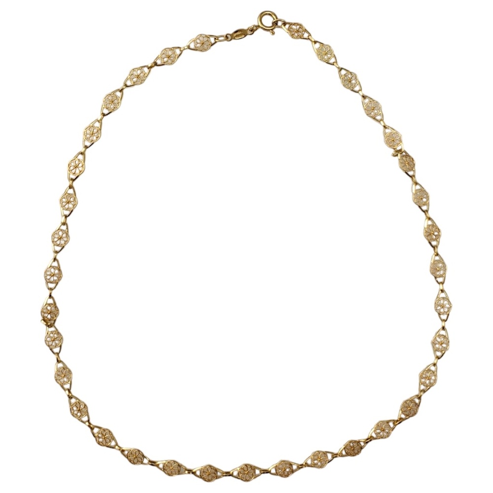 18K Yellow Gold Plaque Necklace 17" #16668